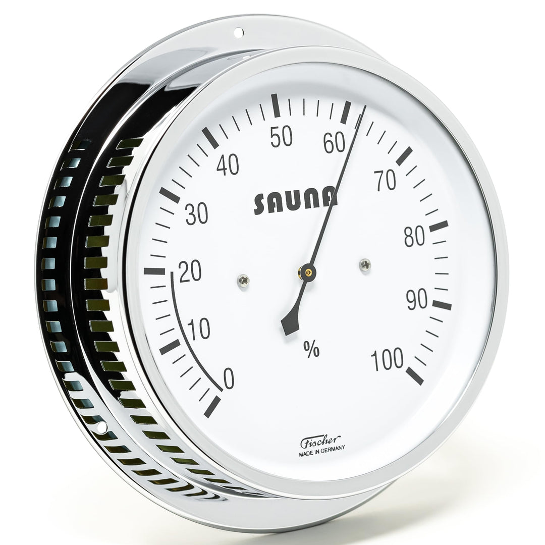 Fischer 4036-47 - synthetisches Sauna-Hygrometer - 155mm Sauna-Luftfeuchtigkeitsmesser aus Messing -