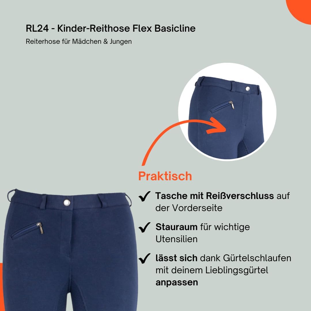 RL24 - Kinder-Reithose Flex Basicline – viele Farben &amp; Grössen 86 Dunkelblau, 86 Dunkelblau