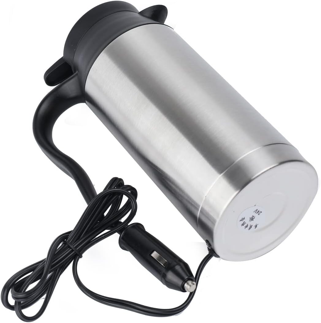 Wasserkocher 24V, 600ml 240W Auto Edelstahl Wasserkocher,für Fernverkehr Autofahrt Camping im Freien