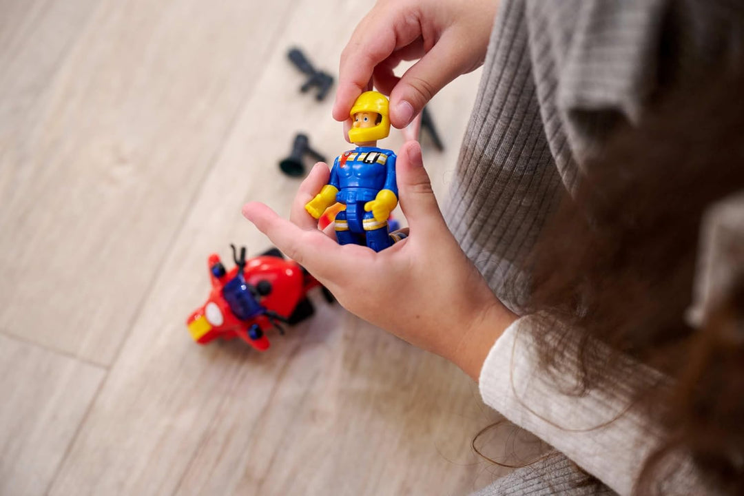 Simba Feuerwehrmann Sam Motorrad mit Figur – Einsatzfahrzeug mit beweglicher Sam Spielfigur, TV Seri