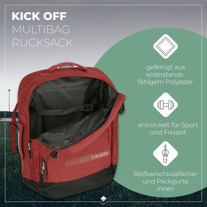 Travelite Handgepäck Rucksack/Tasche erfüllt IATA Bordgepäck Mass, Gepäck Serie Kick Off: Praktische