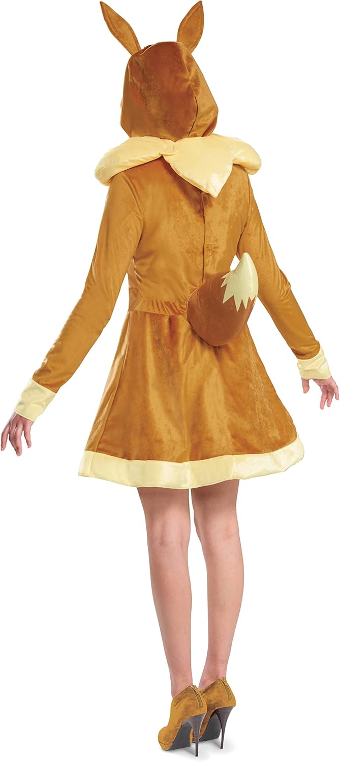 Disguise Eevee Costume, Official Pokemon Deluxe Adult Costume and Headpiece 12-14, 12-14