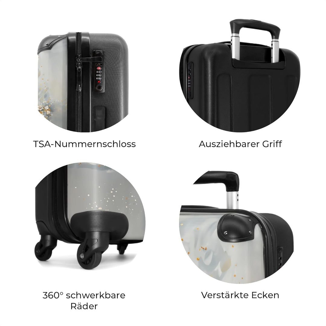 Koffer Mittelgross 67x43x25 cm Hartschalenkoffer L Trolley Rollkoffer 4 Rollen Leicht Hartschale Mit