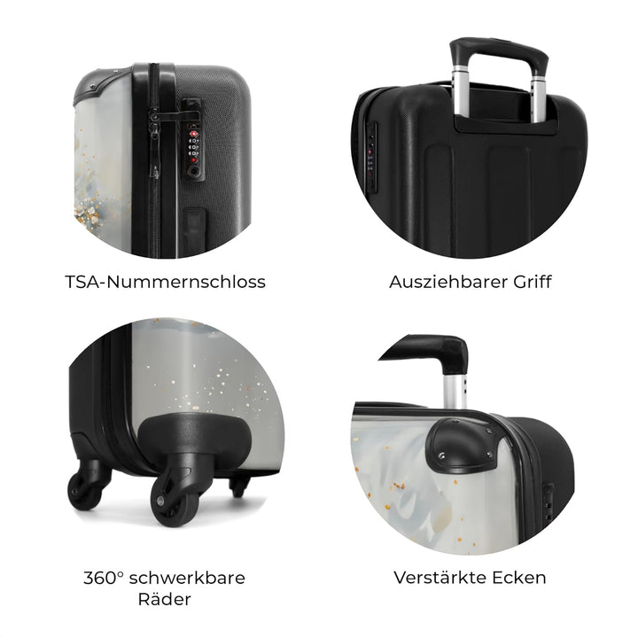 Koffer Mittelgross 67x43x25 cm Hartschalenkoffer L Trolley Rollkoffer 4 Rollen Leicht Hartschale Mit