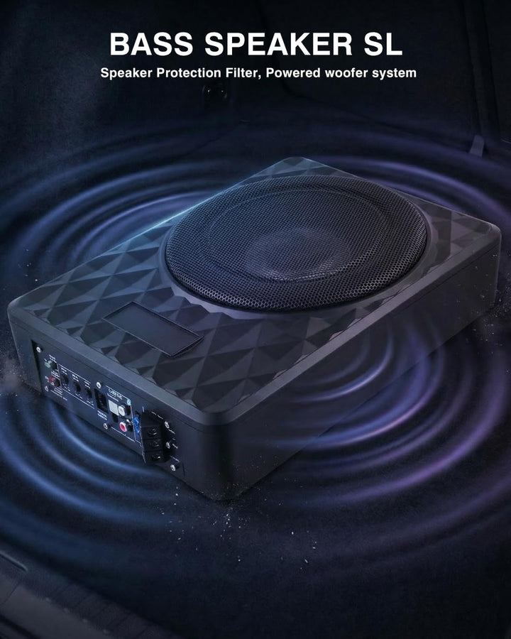 Aktivsubwoofer Geeignet für Auto/Truck, Ultraflacher Auto-Subwoofer, Mit Integriertem Verstärker, Un