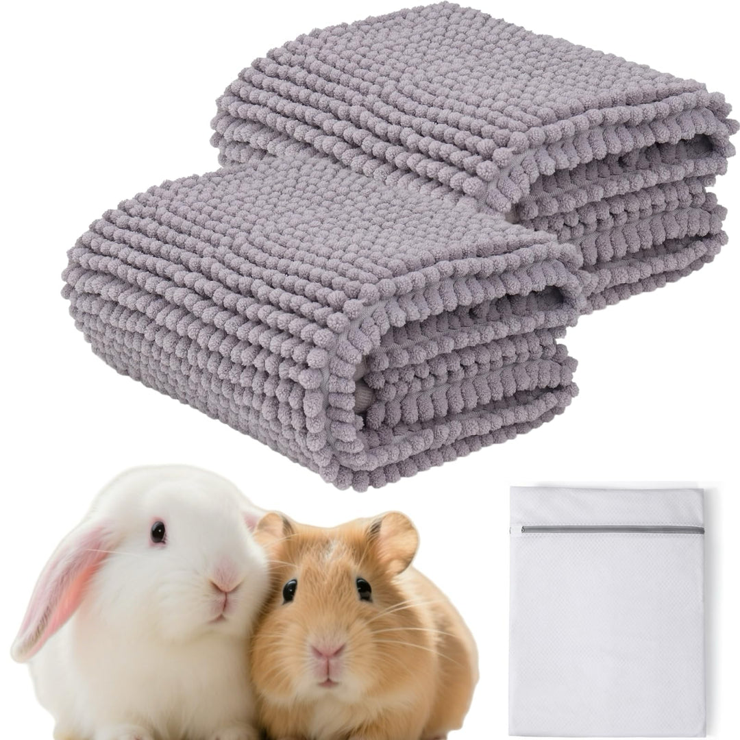 2 Stück Meerschweinchen Unterlage 60×40cm mit Waschbeutel – Waschbare Käfigeinlage & Käfigmatte für