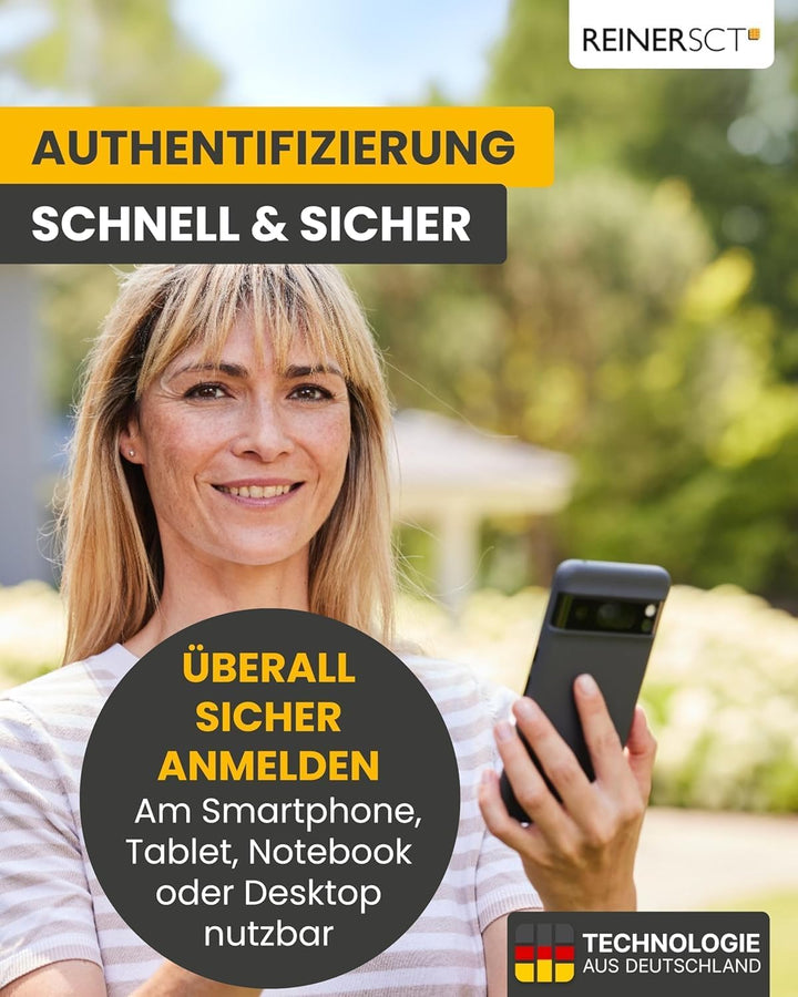 REINER SCT FIDO Stick Pro USB-C Sicherheitsschlüssel | FIDO2- & U2F-kompatibel. Passwortlose Anmeldu