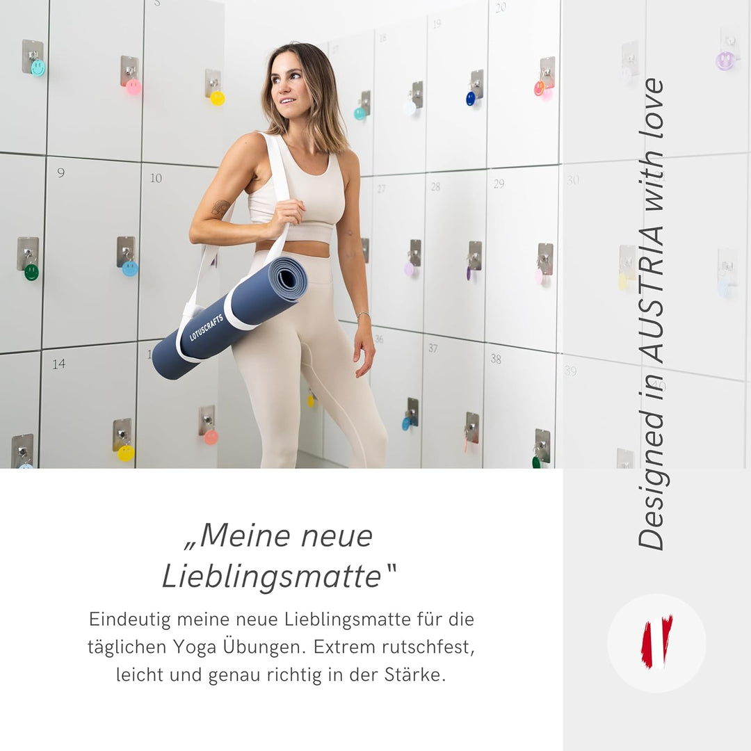 LOTUSCRAFTS Arise Yogamatte rutschfest, Made In Spain, Yoga Matte aus Naturkautschuk, 185 x 65 x 0,4