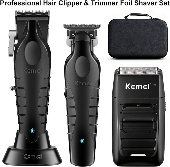 KEMEI Professionelle Haarschneidemaschine für Männer, Schnurlose Haarschneider Barttrimmer Folienras
