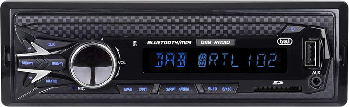 Trevi SCD 5751 DAB Autoradio DAB+ FM 160W, Bluetooth, USB, SD, AUX-IN, DAB-Antenne im Lieferumfang e