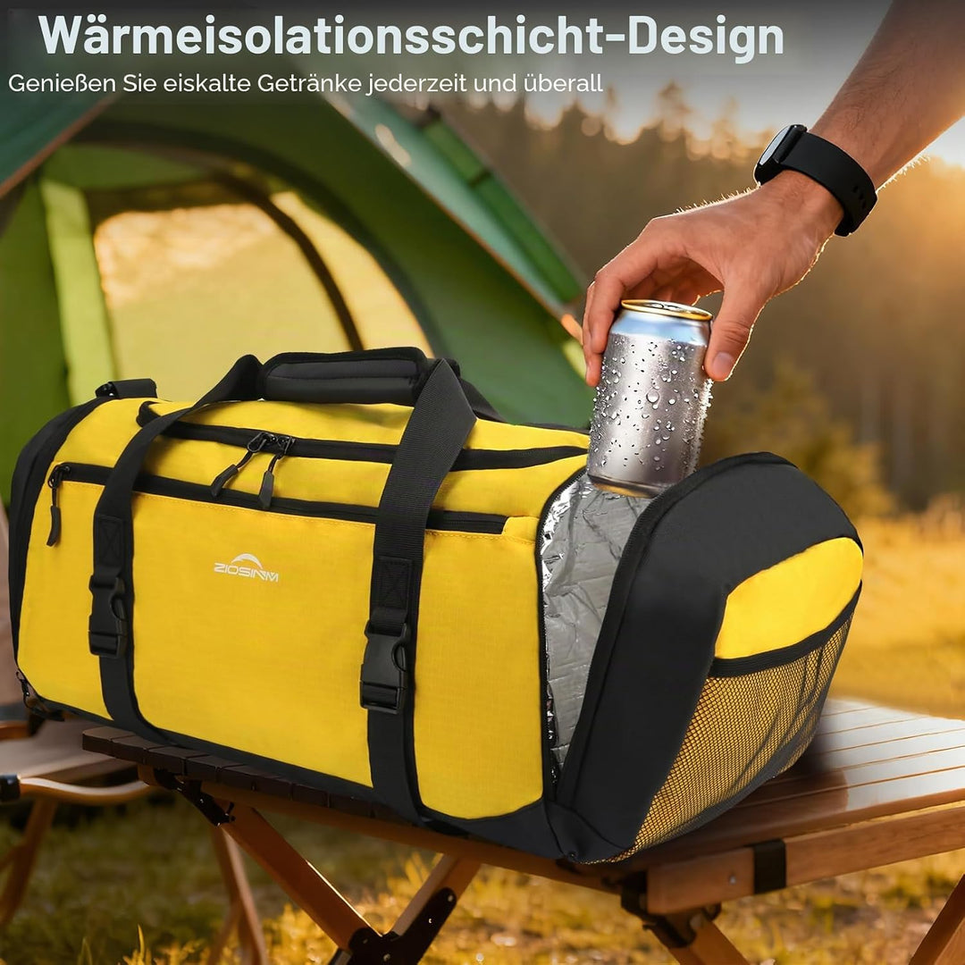 Sporttasche Herren + Rucksack-Funktion, Reisetasche Damen | Sporttasche Damen mit Schuhfach, Nassfac