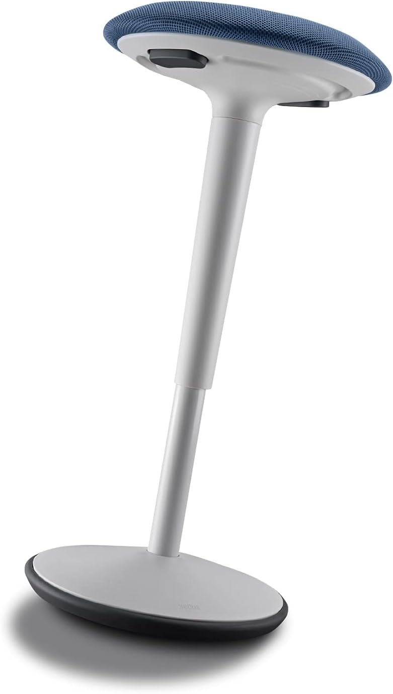 Sedus se:fit, Ergonomischer Hocker, Stehhocker, Stehsitz, Stehhilfe, Blau, Grau, Kunststoff, Gummifu