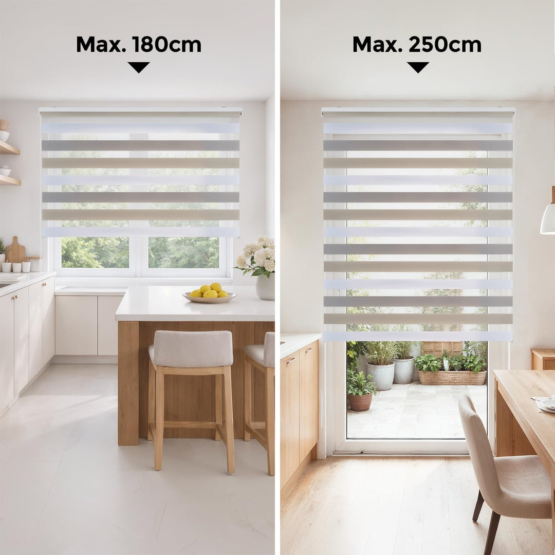 STORESDECO Doppelrollo, Duo Rollo für Fenster und Türen, Zebra Rollo Lichtdurchlässig und verdunkeln