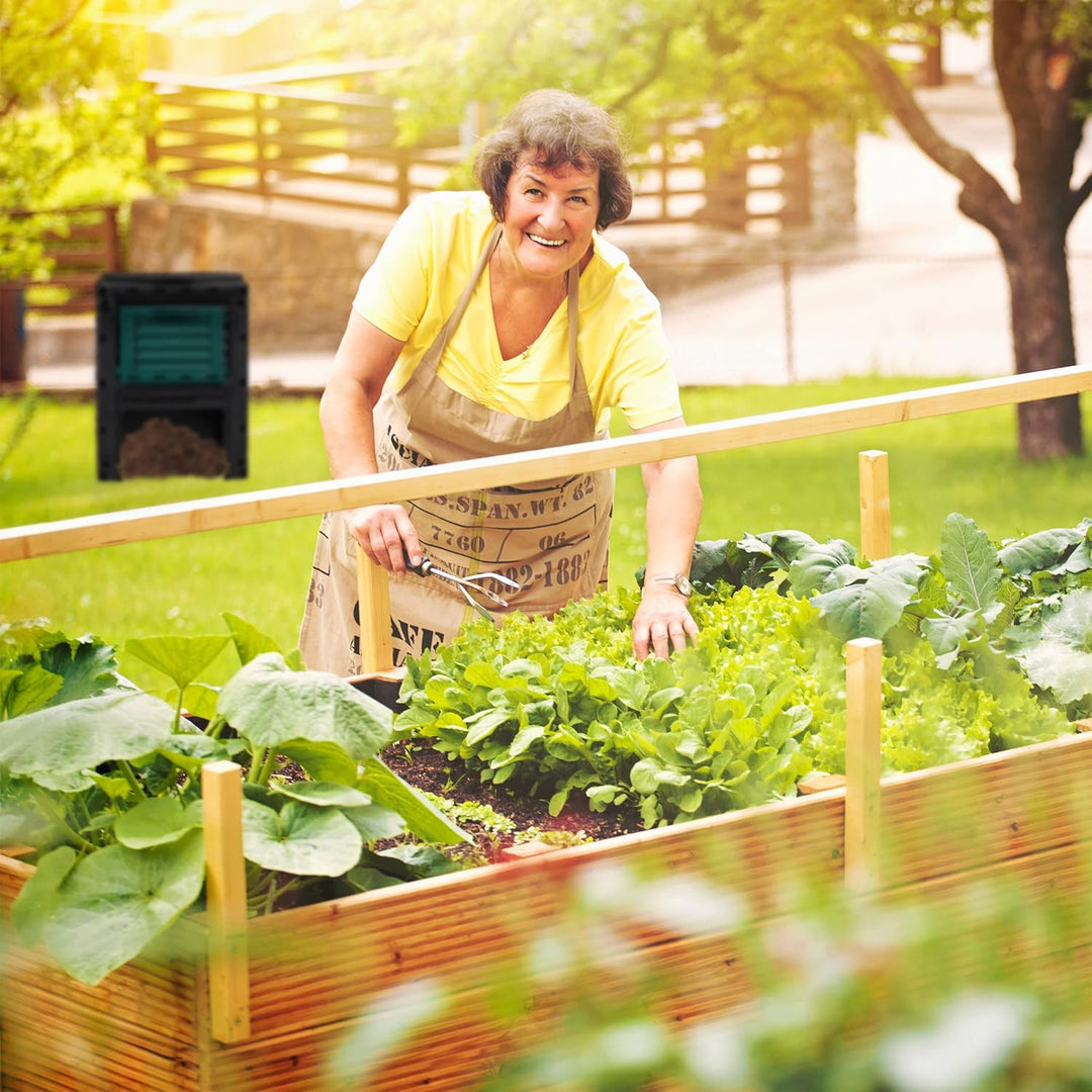 Relaxdays Komposter, 230 l, Kunststoff, Schnellkomposter für Küchenabfall & Gartenabfall, HBT: 80 x