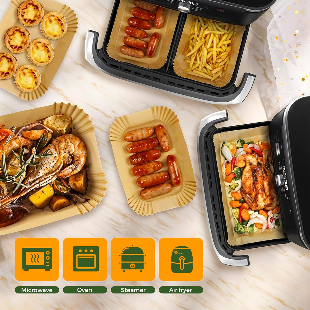 225 Stück Backpapier für Heissluftfritteuse Ninja Foodi Flexdrawer AF500EU 10,4L, Hot Air Fryer Acce