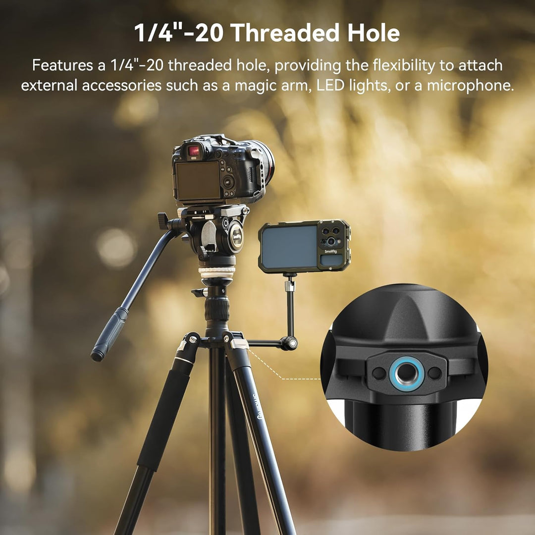 SMALLRIG Videostativ 75" Videokamerastativ Einbeinstativ mit +/-15° Nivellierbasis-Fluidkopf, profes