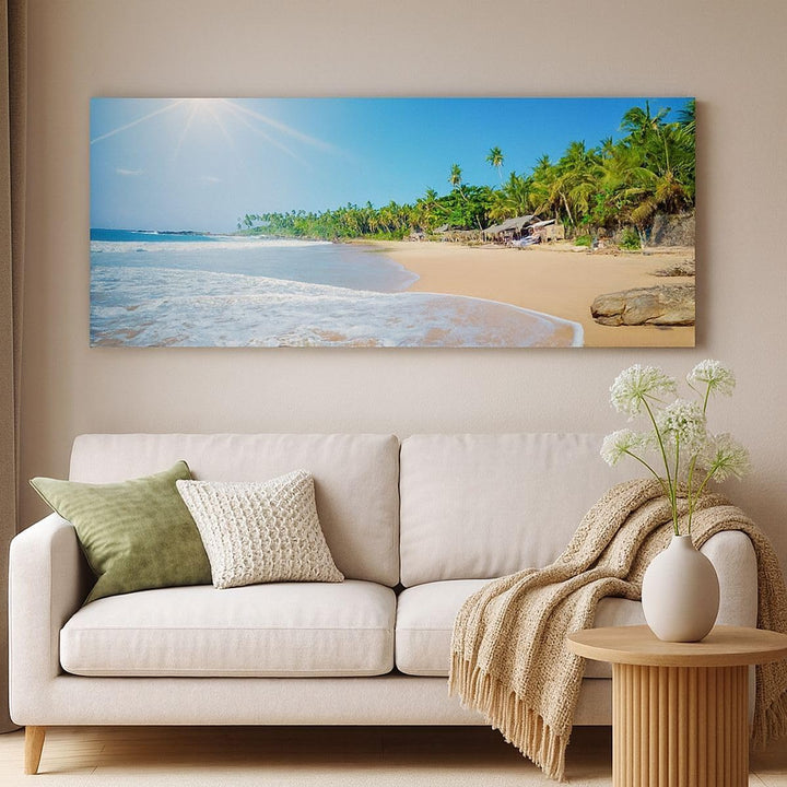 Bilder auf Leinwand Insel Landschaft Maledivie Freiheit Leinwandbild 90x30cm Wandbilder Dekoration W