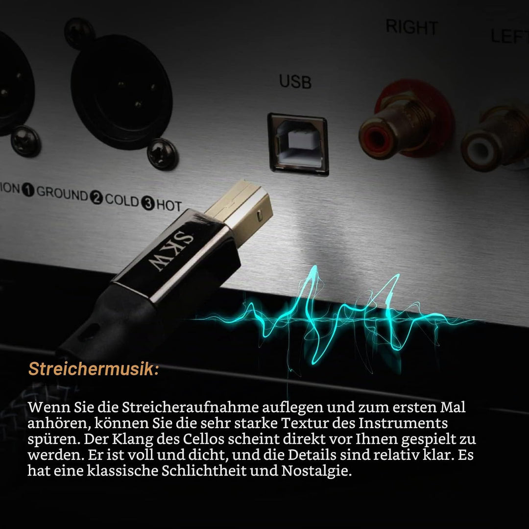 SKW USB Druckerkabel-1M, Scanner Kabel USB A auf USB B 2.0 Drucker Kabel für Computer, Soundkarte, D