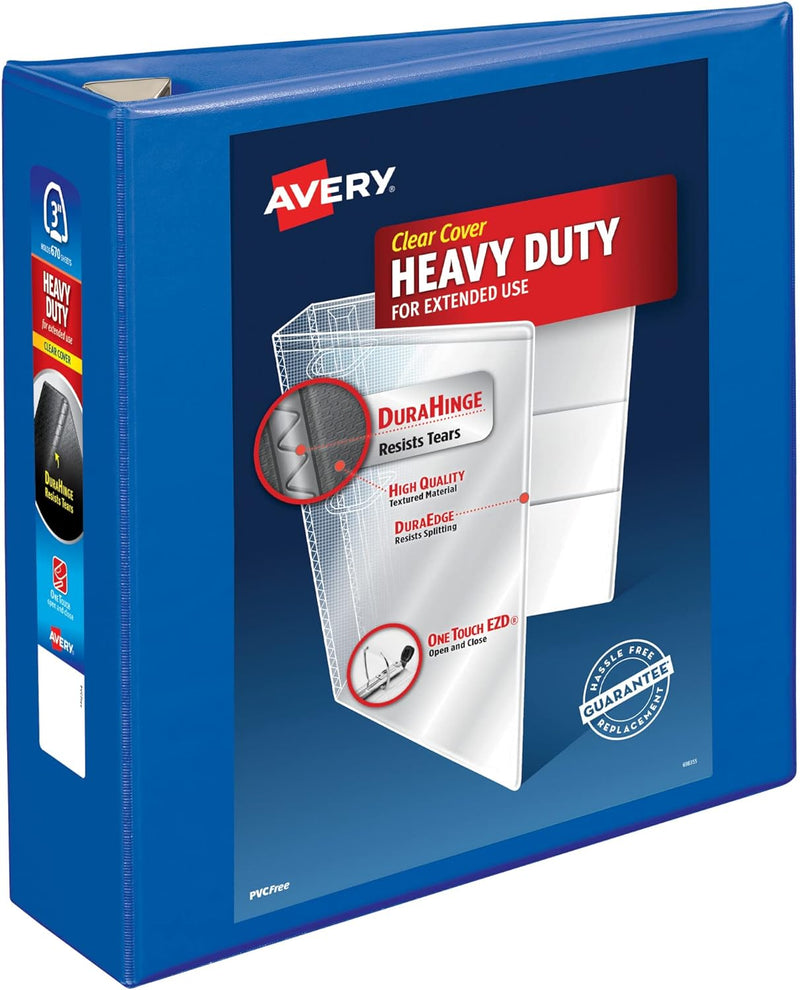 Avery Heavy-Duty View 3-Ringbuch, 7,6 cm One Touch EZD Ringe, 1 pazifisches blaues Ordner (79811) Pa
