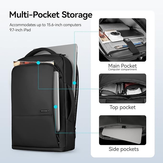 MARK RYDEN Multifunktionale Seesack, lässig Alltag 3 in 1 Seesack für 15,6 Zoll Laptop, unisex Schwa