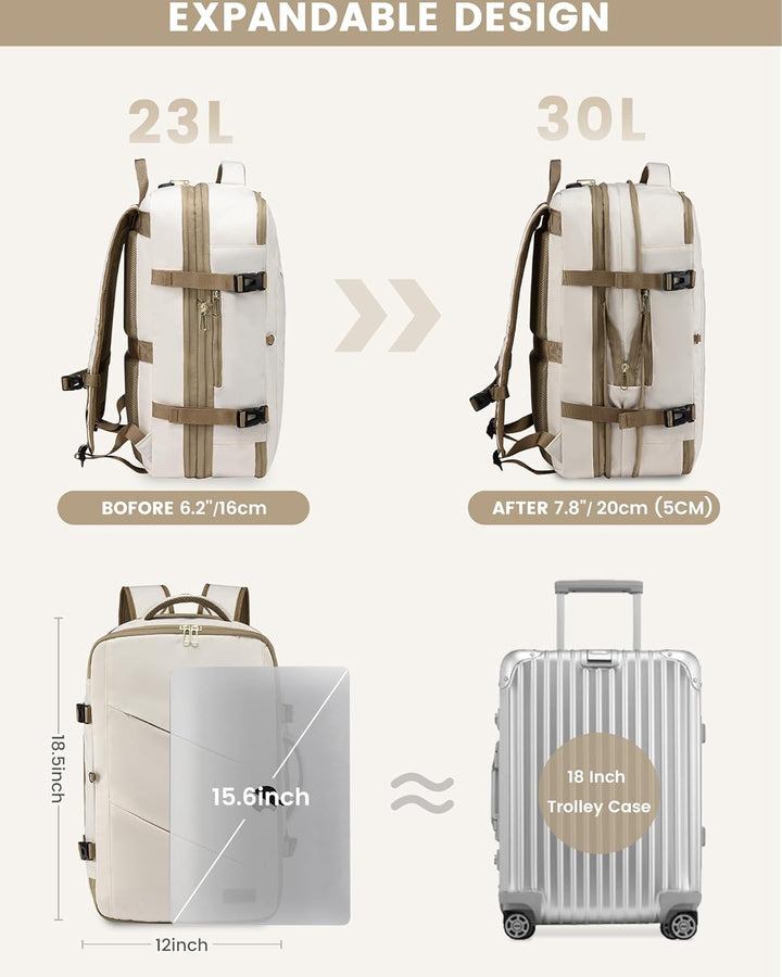 LOVEVOOK Rucksack Handgepäck Flugzeug, Reiserucksack Damen Herren, 30L Travel Backpack Laptop Daypac