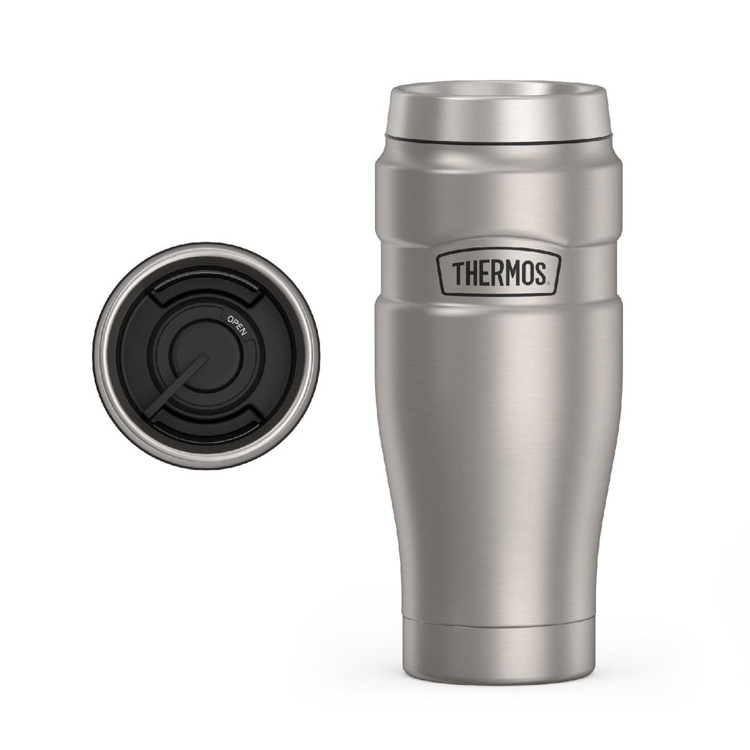 Thermos Stainless King 16 Ounce Travel Tumbler, Stainless Stee Matter Stahl, Matter Stahl