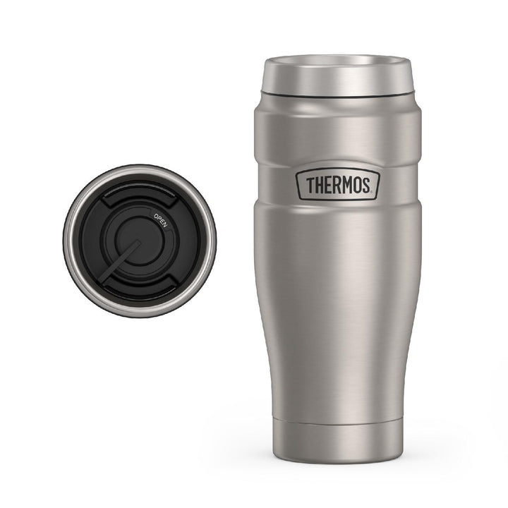 Thermos Stainless King 16 Ounce Travel Tumbler, Stainless Stee Matter Stahl, Matter Stahl