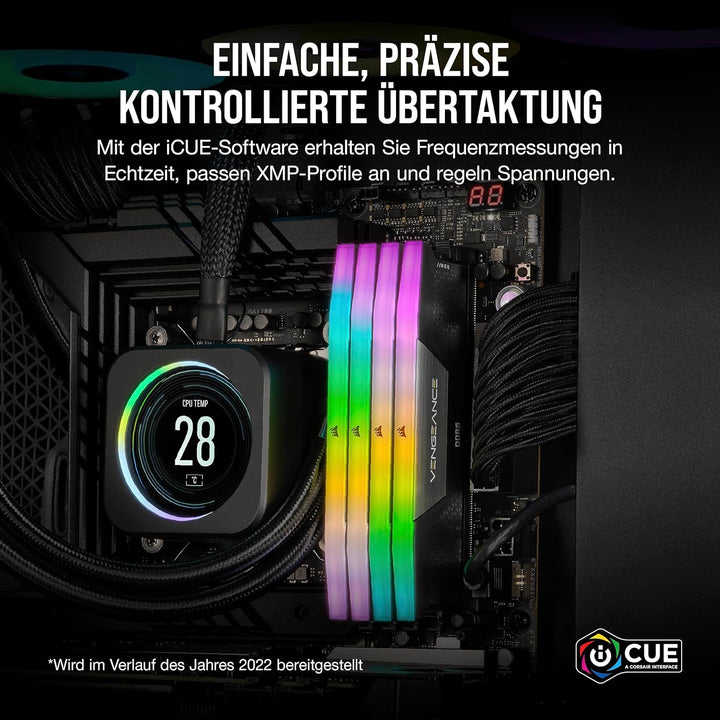 Corsair Vengeance RGB DDR5 RAM 96GB (2x48GB) 6800MHz CL34-42-42-110 1.4V Intel XMP 3.0 Desktop-Arbei