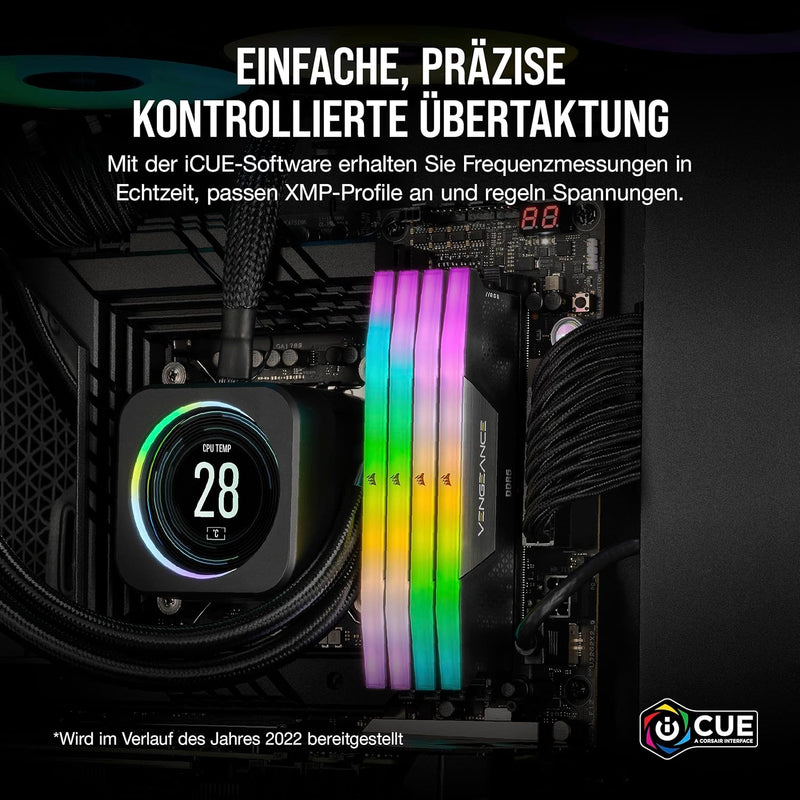 Corsair VENGEANCE RGB DDR5 RAM 32GB (2x16GB) 6400MHz CL32 Intel XMP iCUE Kompatibel Computer Speiche