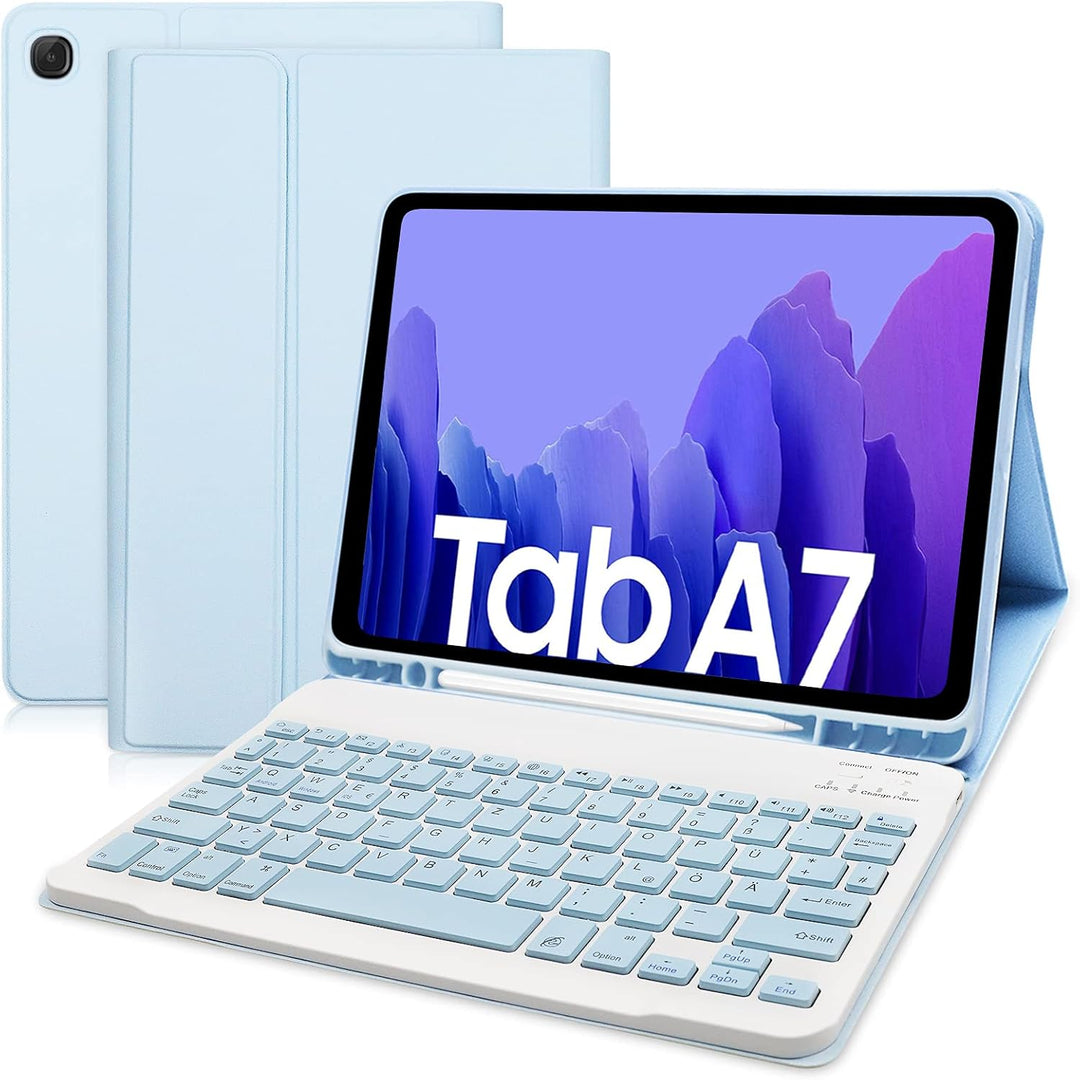 Hofsos Hülle mit Tastatur für Samsung Galaxy Tab A7 10.4 2020(T500/T505/T507),Leicht Schutzhülle mit