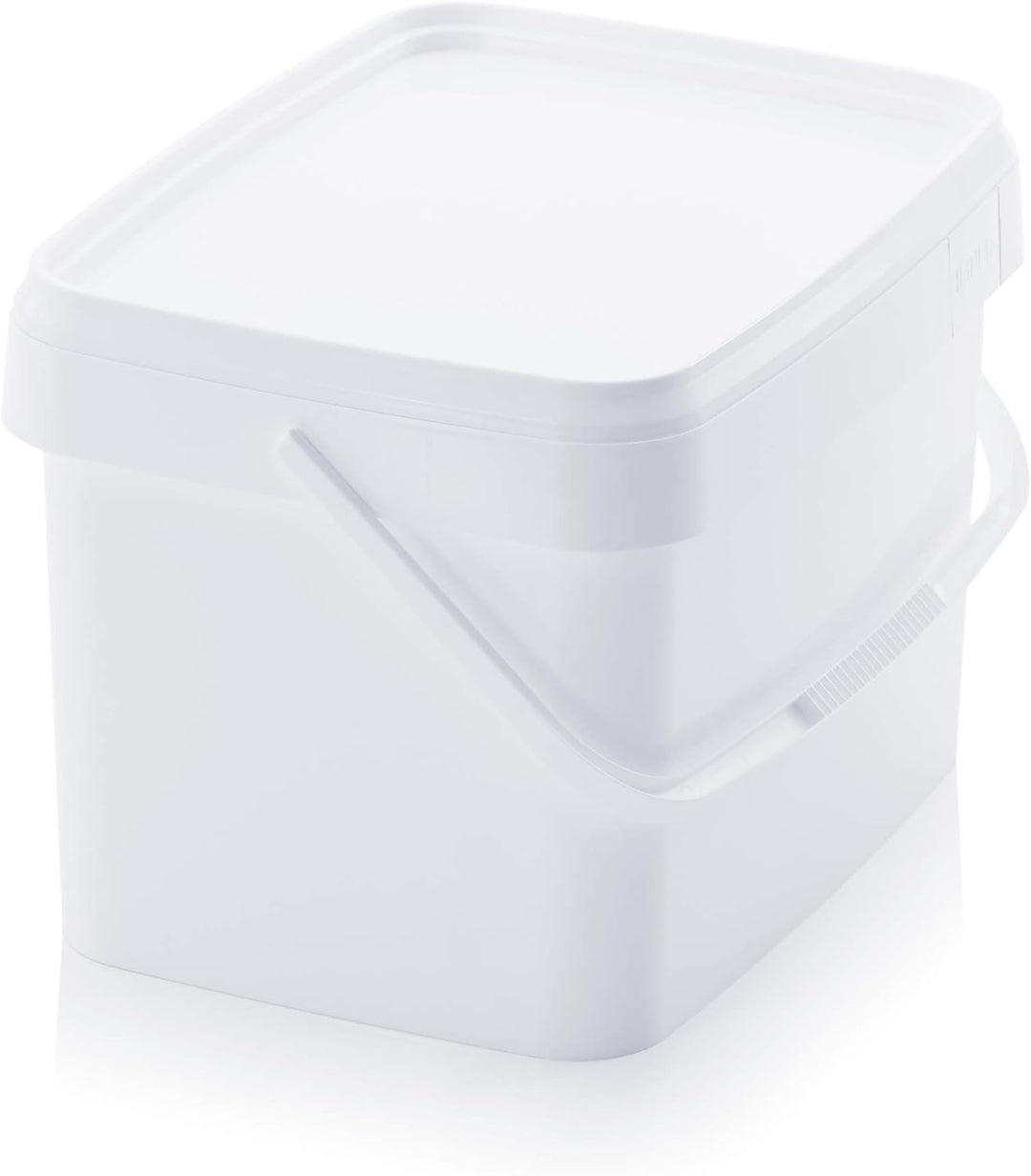 8X Eimer 20l rechteckig * 20 Liter * lebensmittelecht stapelbar Kunststoffeimer 20Liter weiss Farbe
