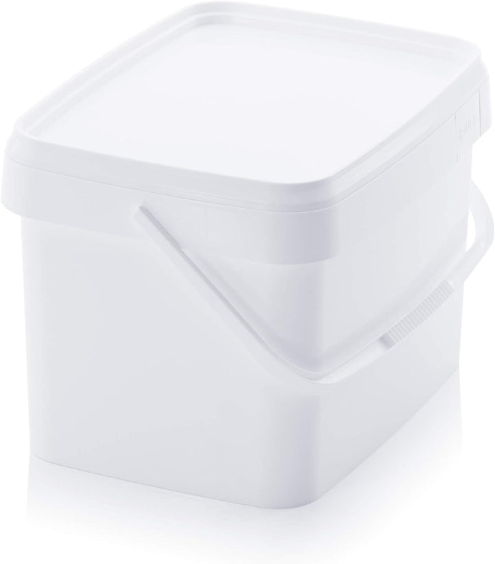 8X Eimer 20l rechteckig * 20 Liter * lebensmittelecht stapelbar Kunststoffeimer 20Liter weiss Farbe