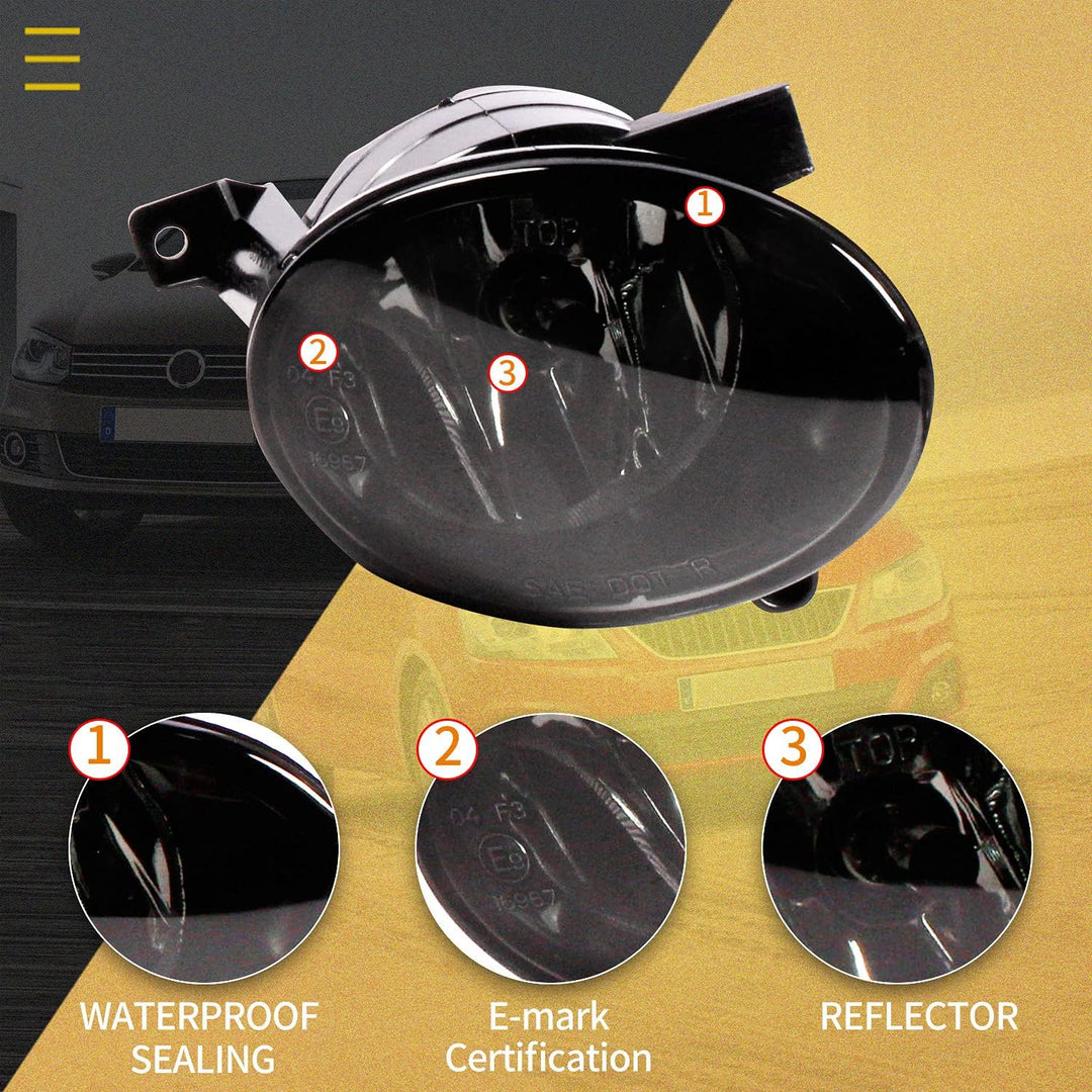 WISGOL Nebelscheinwerfer passt für VW Golf VI (5K1/AJ5) 08-13 Jetta 09-14 Golf VI Cabriolet 11-16 Up