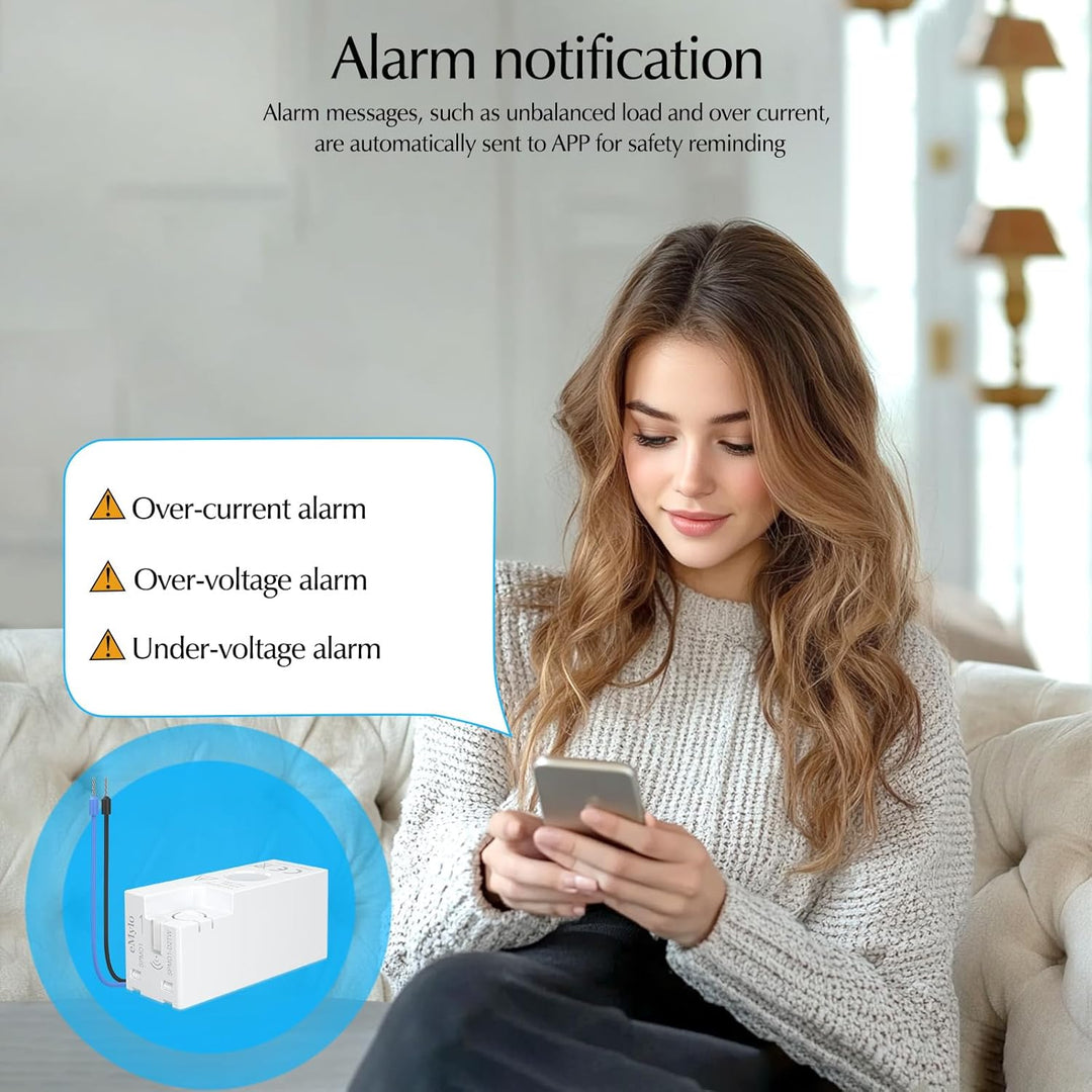 eMylo Smart Wifi Energiemessgerät Mini-Stromverbrauchsmessgerät 99% hohe Genauigkeit 1 Phasen Echtze