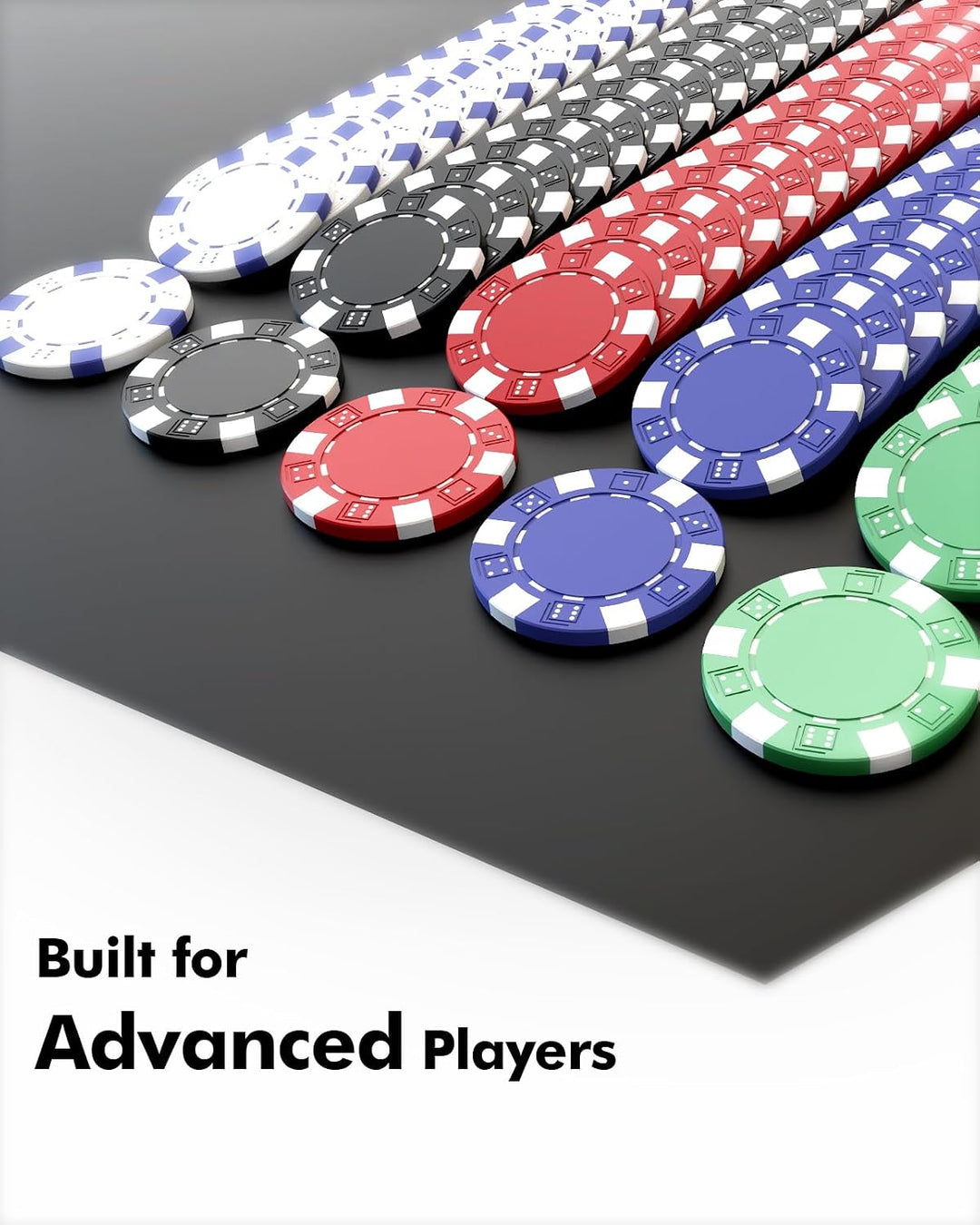 HEITOK Pokerkoffer, Poker Set mit 500 Stück ohne Wert 11,5 Gramm und Aluminium-Tragkoffer für Freize