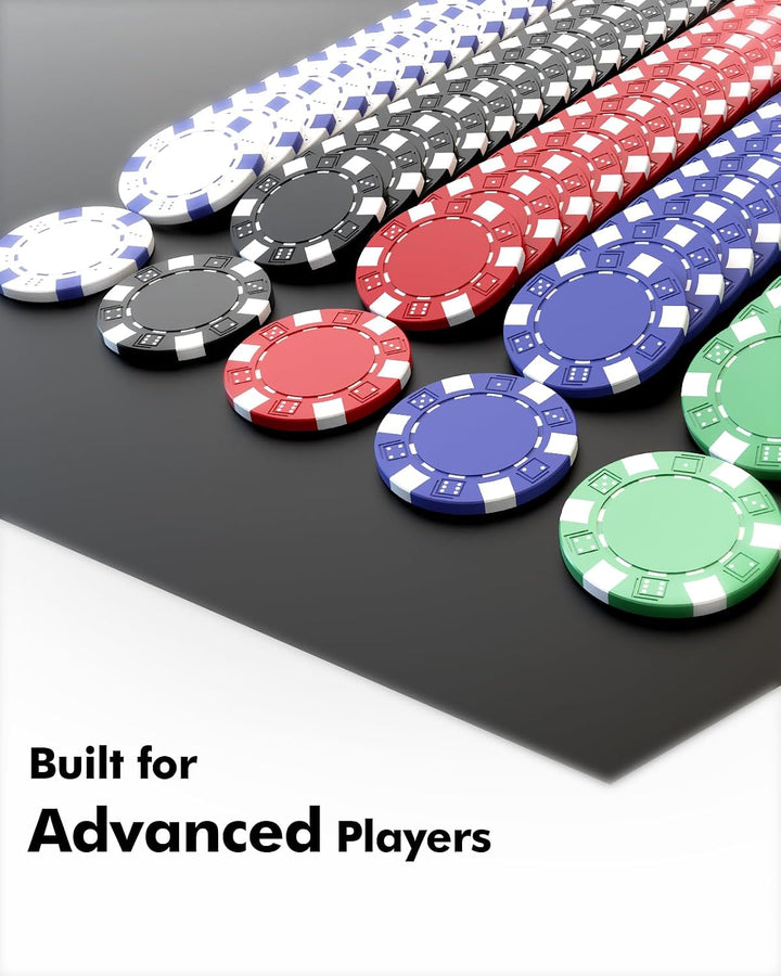 HEITOK Pokerkoffer, Poker Set mit 500 Stück ohne Wert 11,5 Gramm und Aluminium-Tragkoffer für Freize