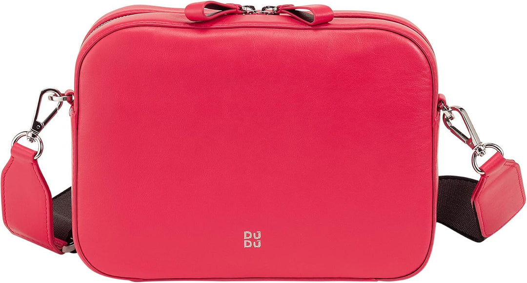 DUDU Damen Umhängetasche aus Leder, Kamera Bag mit abnehmbarem Riemen, kompakte Elegante Lederhandta