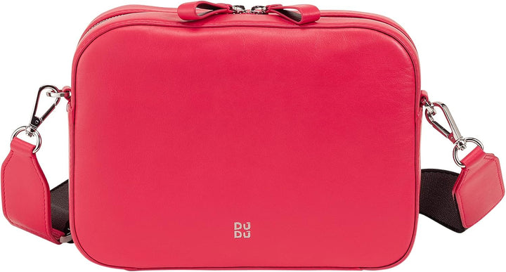 DUDU Damen Umhängetasche aus Leder, Kamera Bag mit abnehmbarem Riemen, kompakte Elegante Lederhandta