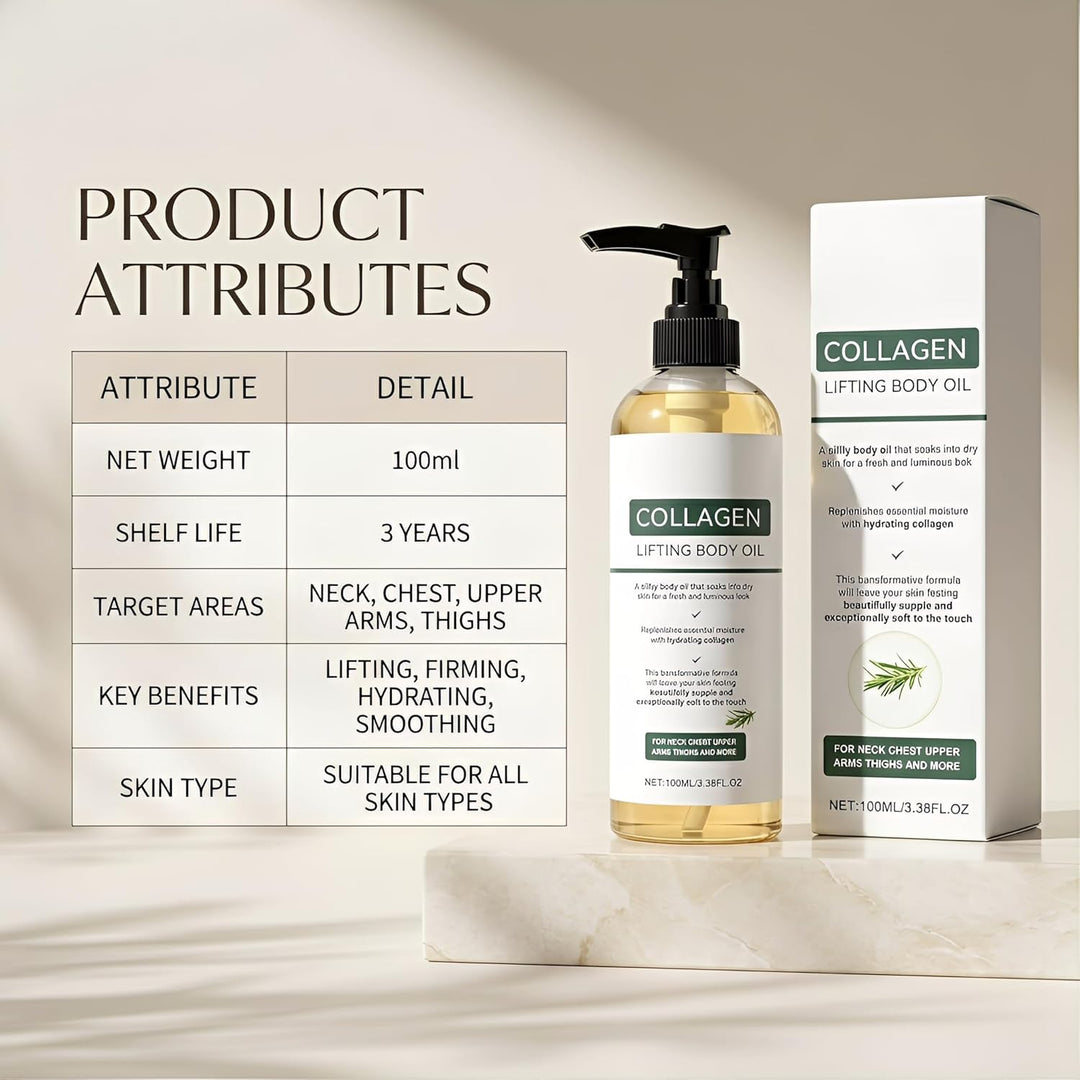 2PCS Collagen Lifting Body Oil,Collagen Lifting Körperö,Körperöl Straffend,2026 Neu Feuchtigkeitsspe