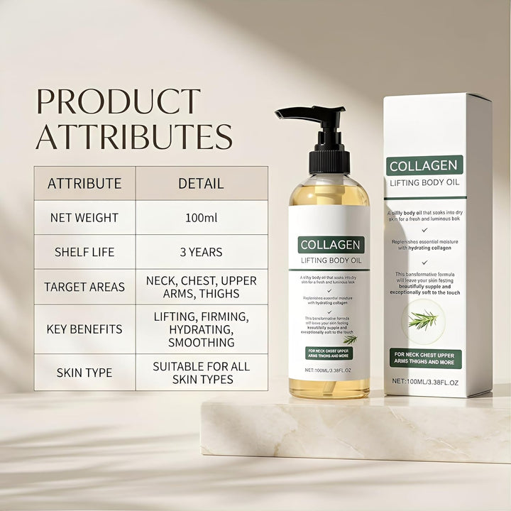 2PCS Collagen Lifting Body Oil,Collagen Lifting Körperö,Körperöl Straffend,2026 Neu Feuchtigkeitsspe