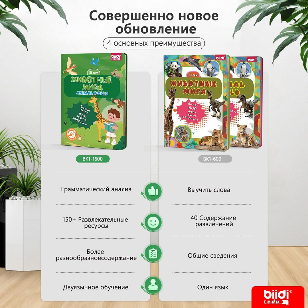 Soundbuch Englisch Russisch zweisprachig aufladbar Kinderspielzeug 3-6 Jahr | 40 Lieder 30 Geschicht