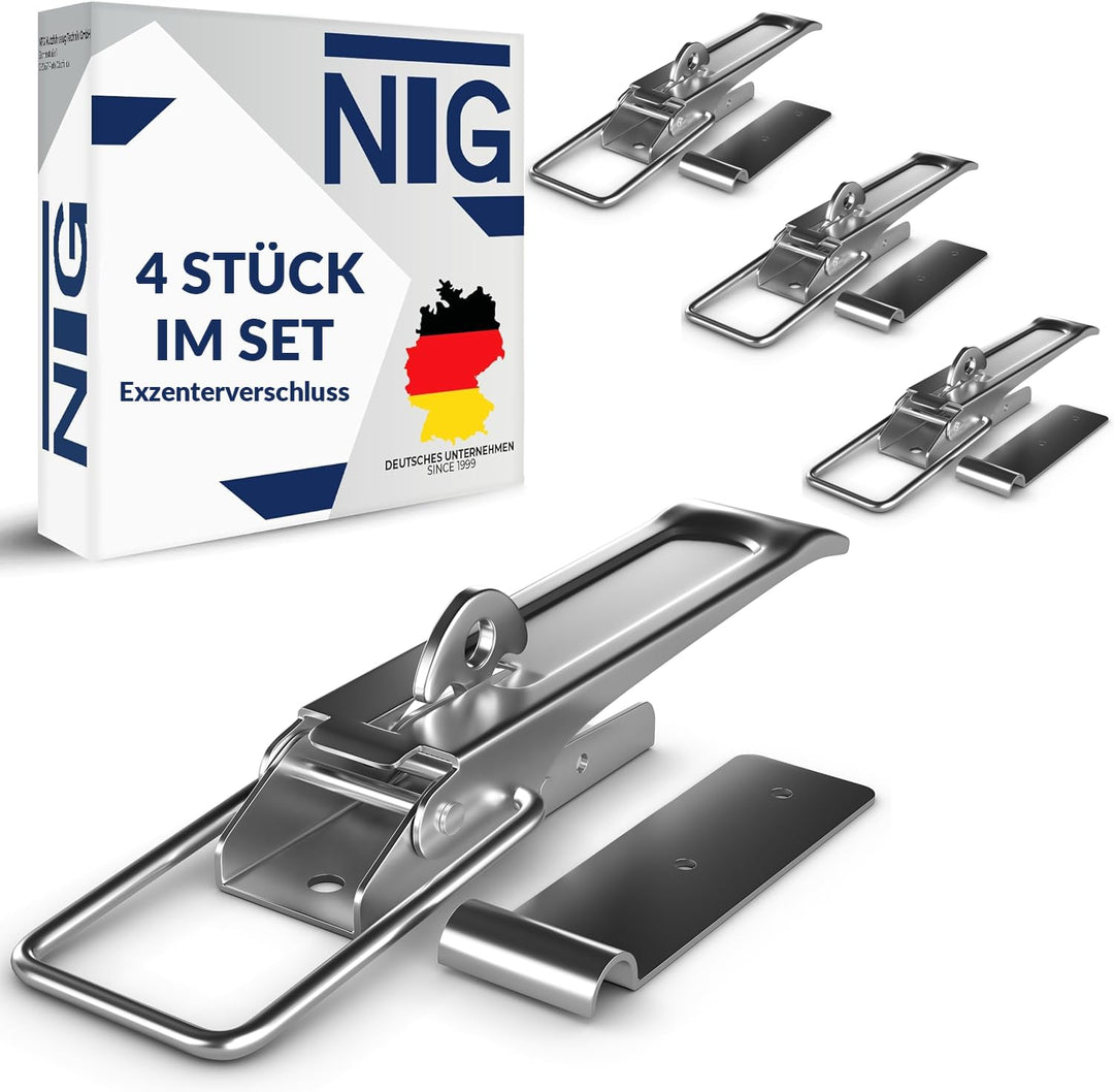 NTG Exzenterverschluss mit Befestigungsplatte | 210 mm | verzinkt und Witterungsbeständig | Anhänger
