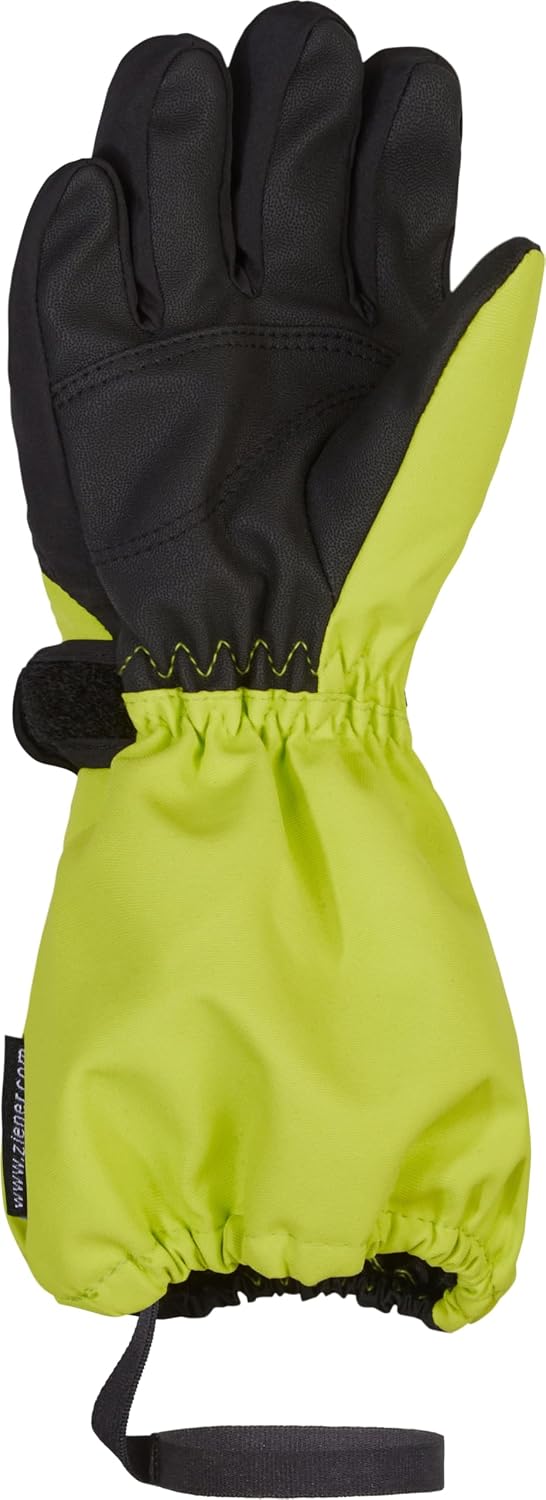 Ziener Unisex Baby Lauro Ski-Handschuhe/Winter | wasserdicht, Lange Stulpe, reflektierend 116 black.