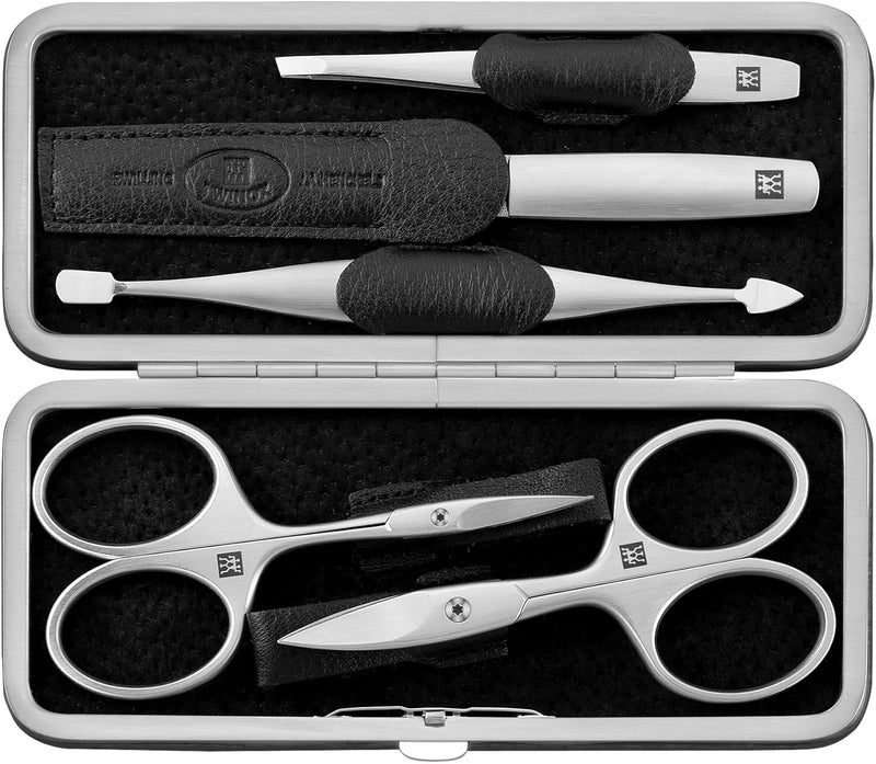 ZWILLING TWINOX Maniküre und Pediküre Etui aus Yakleder mit Rahmenverschluss, Premium Nagelpflege, 5