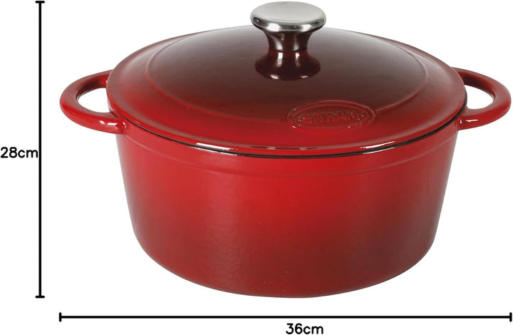 Sitram 710841 Schmortopf Gusseisen, Creme/Rot, Gusseisen, Rouge/Crème, 36 x 28 x 14 cm, 36 x 28 x 14