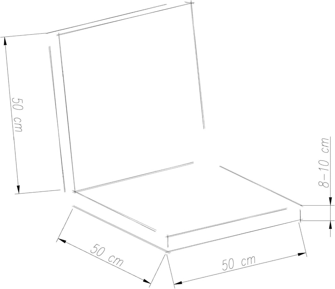 Chicreat Set mit 2 Sitzkissen 98 x 50 x 8 cm, Dunkelgrau, Dunkelgrau