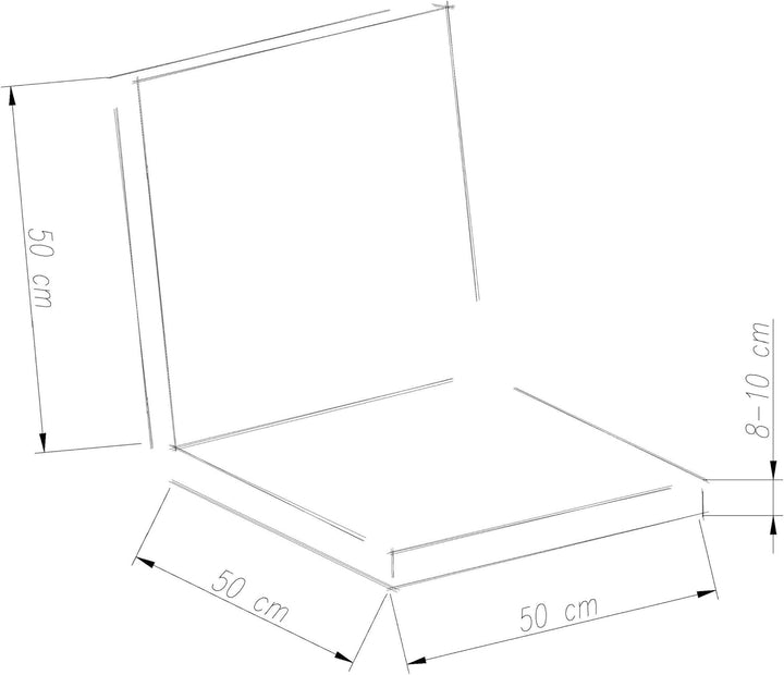 Chicreat Set mit 2 Sitzkissen 98 x 50 x 8 cm, Dunkelgrau, Dunkelgrau