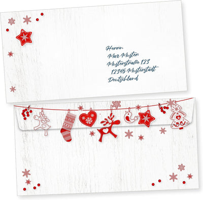 Julfest 25 Sets Weihnachtsbriefpapier mit Umschlag ohne Fenster Weihnachtspapier A4 Briefpapier Weih