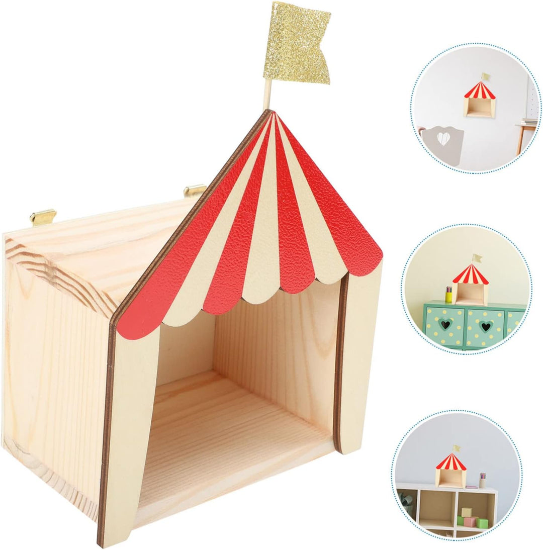 Ciieeo Zirkus Chalet Zirkus Hütte Ornament Holz Zirkus Hütte Zirkus Ornament Deko Kinderzimmer Dekor