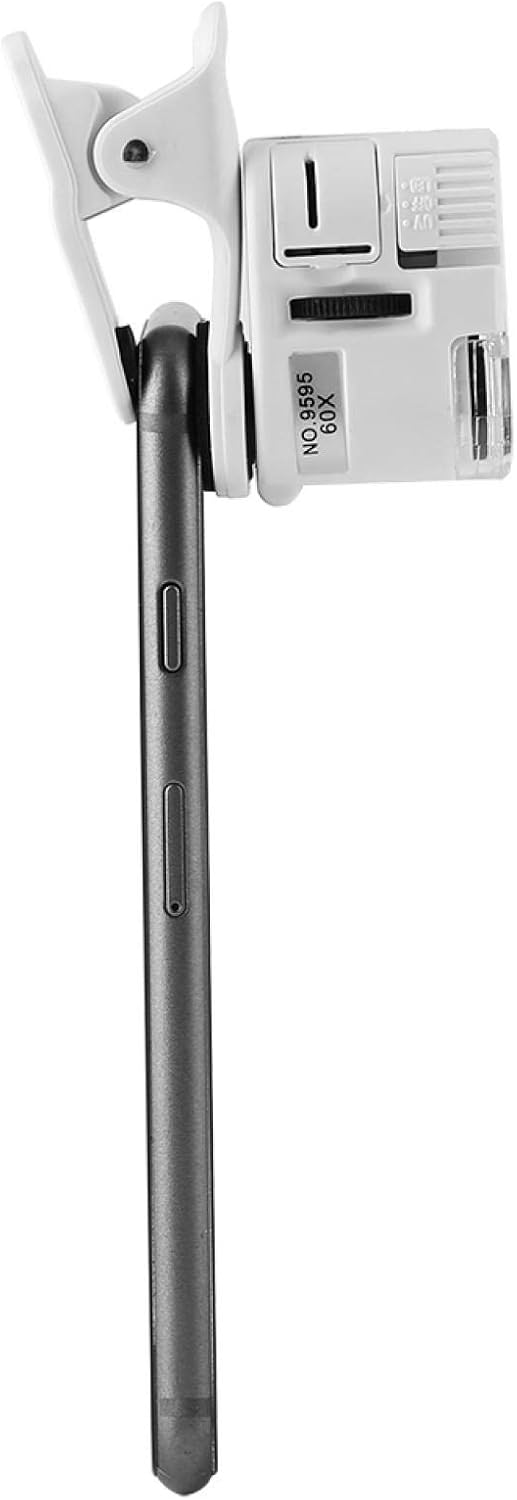 Handy-Mikroskop 60X Digitalmikroskop mit LED UV Licht HD Optische Linse 180° Mini Clip für Smartphon